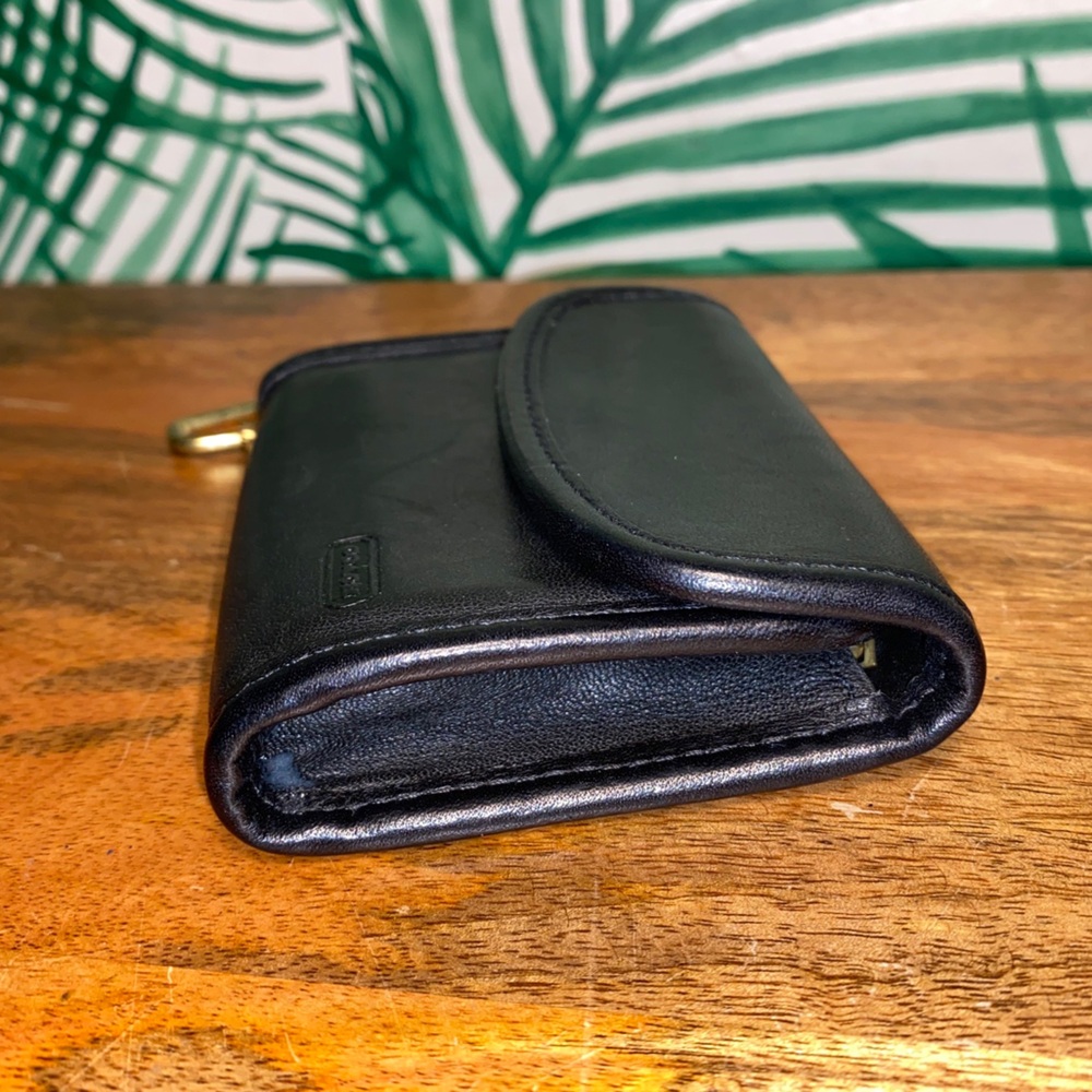 Vintage Coach Black Leather Clutch Key Ring Wallet - Picture 3 of 11